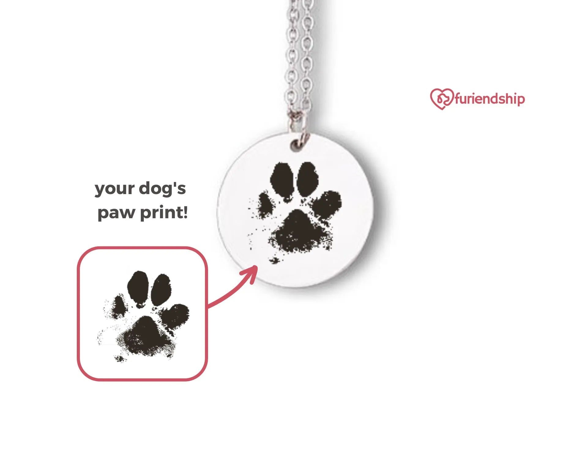 Your dog's paw hot sale print necklace